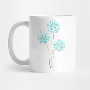 3 abstract green dandelion  watercolor Mug